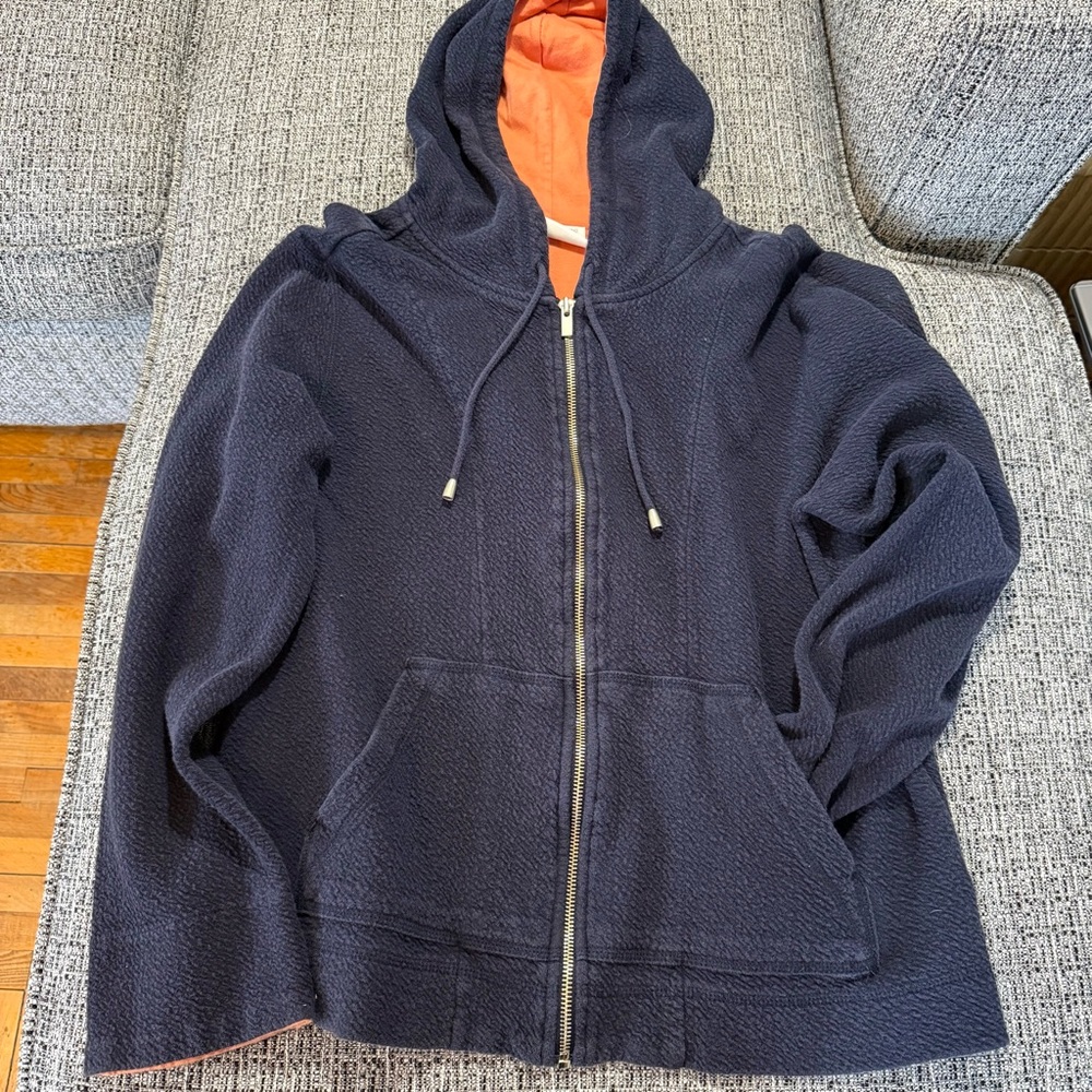 Liz Claiborne Navy and Orange Zip Up Hoodie